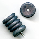 Vintage Czech matte blue-grey disks. 9mm. Pkg of 10. b11-bl-1070