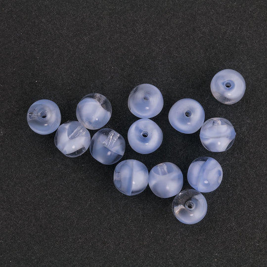 West German light sapphire givre rounds. 6mm. Pkg of 10. b11-bl-1071