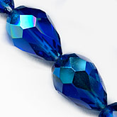 Vintage Czech machine cut crystal drops. 18x12mm. Pkg of 1. b11-bl-1086