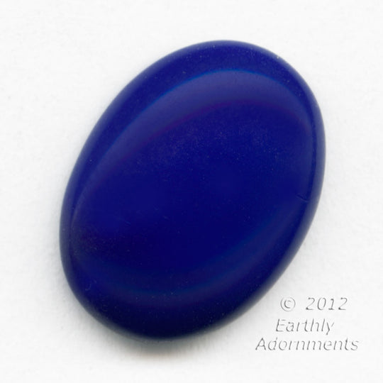 Royal Blue Cabochon, glass oval. West Germany. 16x11mm. Pkg. of 4. b5-903