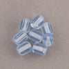 Vintage Czech sapphire blue faceted glass cylinder beads 6x5mm strand of 25.