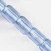 Vintage Czech sapphire blue faceted glass cylinder beads 6x5mm strand of 25.