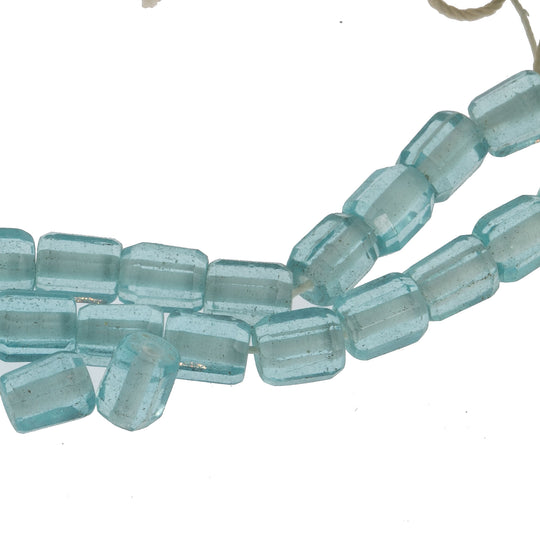 Vintage Czech faceted cylinders 7x5mm strand of 25. b11-bl-1098