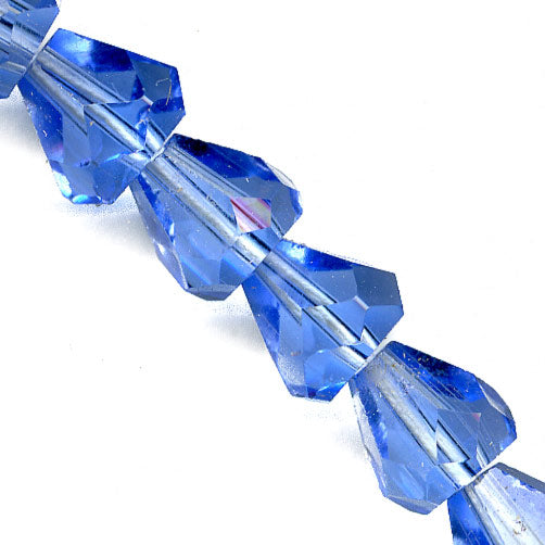 Vintage Japanese tin cut faceted sapphire cones 6mm, pkg of 10. b11-bl-1099