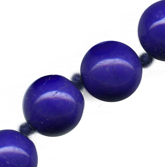 1930s Czech opaque cobalt blue rounds 13mm pkg of 5. b11-bl-1100