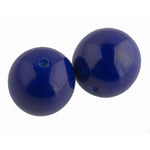 1920s Opaque Cobalt blue glass 16-18mm rounds. France. Package of 2. b11-bl-1101