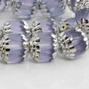 Czech diamond-cut window beads with silver edges in alexandrite glass. 10mm. 4 pcs.
