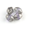 Czech 10 x 8mm Alexandrite  faceted glass oval bead with silvered circular edges. Pkg4.
