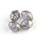 Czech 10 x 8mm Alexandrite  faceted glass oval bead with silvered circular edges. Pkg4.