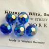 Vintage machine cut sapphire faceted rounds w/partial AB. 10mm, pkg 8,