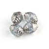 Czech 10 x 8mm Alexandrite  faceted glass oval bead with silvered circular edges. Pkg4.