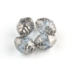 Czech 10 x 8mm Alexandrite  faceted glass oval bead with silvered circular edges. Pkg4.