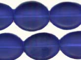 Vintage German Matte Glass Cobalt Blue. 8x11mm. Pkg of 9. B11-BL-0559