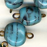 Czech Glass Turquoise Bead. 9x10mm. Pkg of 5. B11-BL-0576