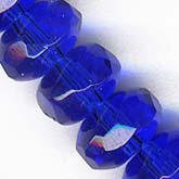 Czech Cobalt Blue Rondelles. 7x4mm. Pkg of 10. B11-BL-0596