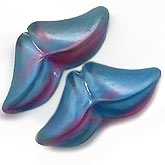 Vintage Opal Glass Wing Beads  Germany. 15x22mm. Pkg of 2. b11-bl-0653