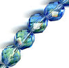 Czech blue and green faceted 6mm firepolished beads. Pkg of 20.