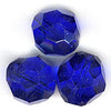 Vintage Korean hand faceted cobalt blue rounds. 12mm. Pkg. of 2.