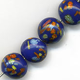 Vintage Japanese Millefiore Round Bead. 8mm. Pkg of 6.