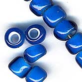 French Blue French Whiteheart Beads. 7x5mm. Pkg of 10. b11-bl-0854