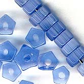 Vintage German Satin Glass Rondelle. Blue. 4x6mm. Pkg. of 20. b11-bl-0873