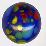 Vintage Japanese multi color crumb glass speckled beads. 9mm. Pkg of 6.