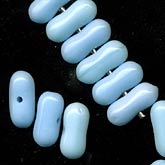 Vintage German delft blue branch beads. 4x10mm. Pkg of 20.
