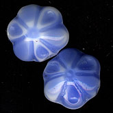 Vintage German glass flower bead. 11mm. Pkg of 4. b11-bl-0959