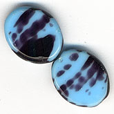 Vintage Czech flat oval. 13x16mm. Pkg of 1. b11-bl-0968