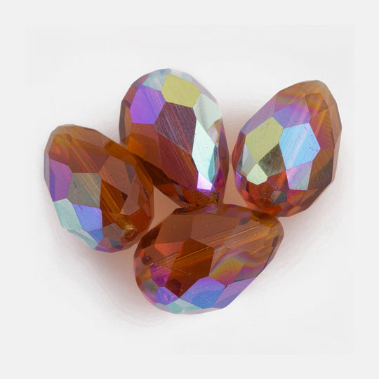 Vintage Machine-Cut Faceted Crystal Drops. 17x10mm. Pkg. of 2.  b11-br-0645-2