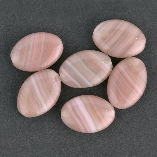 Czech Faux Gemstone Glass Oval Beads. 16x11mm. Pkg of 6. b11-br-0651