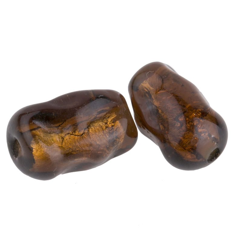 Vintage Japanese fancy amber foils.15x10mm. Pkg of 2. 