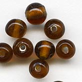 b11-br-0745-Vintage translucent root beer glass rounds. 4mm. Pkg of 50