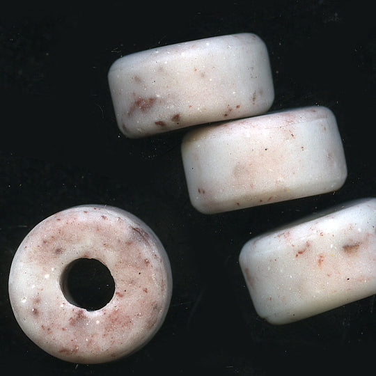 Vintage Czech Faux Granite Glass Disks. 8x15mm. Pkg of 4. B11-BR-0748