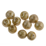 Vintage Czech lustrous light mustard yellow speckled brown Picasso finish glass beads  7mm. Pkg  20.