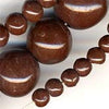 Vintage Bohemian graduated chocolate brown glass bead 16" strand.