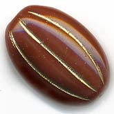 Czech Light Brown Flat Oval Beads. 17mm. Pkg of 10