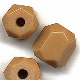 B11-BR-0553 Vintage German Brown Faceted Barrel Beads. 12mm. Pkg of 5