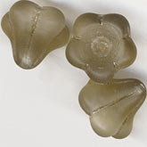 B11-BR-0635 Large Topaz Glass Flower Cup Bead. 11mm. Pkg of 6
