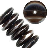 b11-br-0650 Vintage Czech White Brown and Tan Disks. 12mm. Pkg of 6