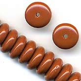 Glass Rondelle Milk Chocolate Color. 8mm. Pkg of 25