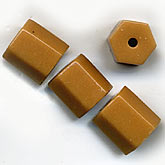 b11-br-0696-Vintage Czech tan pentagons.10mm. Pkg of 5