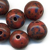 Vintage mottled red/brown rounds. . pkg of 10, 10 mm