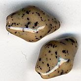 Vintage Czech glass speckled irregular bicone.1x8mm. Pkg of 5. b11-br-0707(e)