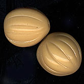 Vintage pressed German glass bead. 12mm. Pkg of 4-b11-br-0713