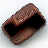 Rare Art Deco pressed glass beads. 13x9mm. Pkg of 1. b11-br-0728