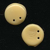 Vintage beige flat lentil-shape nailhead beads. 9mm. Pkg of 10-b11-br-0731