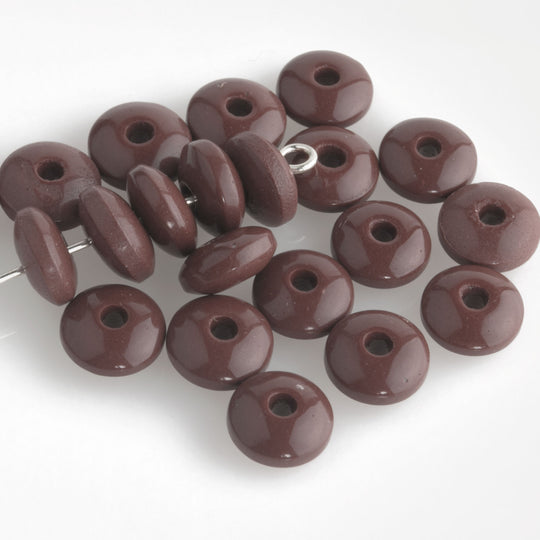 Vintage Czech rondelles. 9mm. Pkg of 25. b11-br-0736