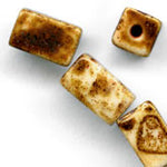 Vintage Czech picasso finish rectangles. 9x6mm. Pkg of 6.