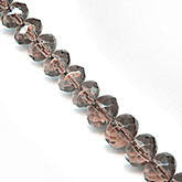 Smoky topaz glass gemstone cut graduated strand. 15.75" strand. b11-br-0743